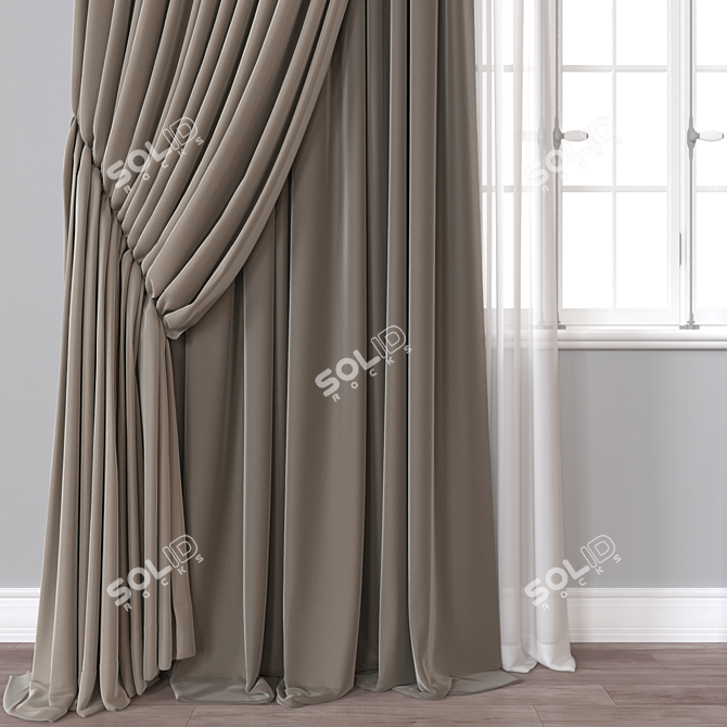  812 Curtain Fbx Vray 3D model image 2