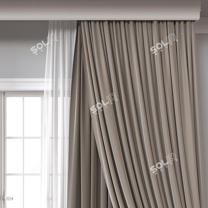  812 Curtain Fbx Vray 3D model image 3