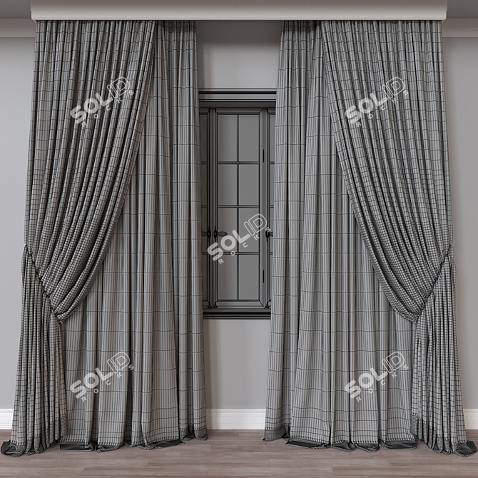  812 Curtain Fbx Vray 3D model image 4