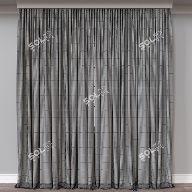 Double-Sided Curtain 3D Model 3D model image 4