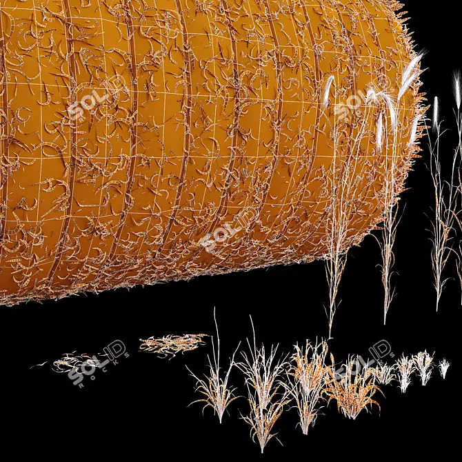 Premium Grass Hay Bale Models 3D model image 5