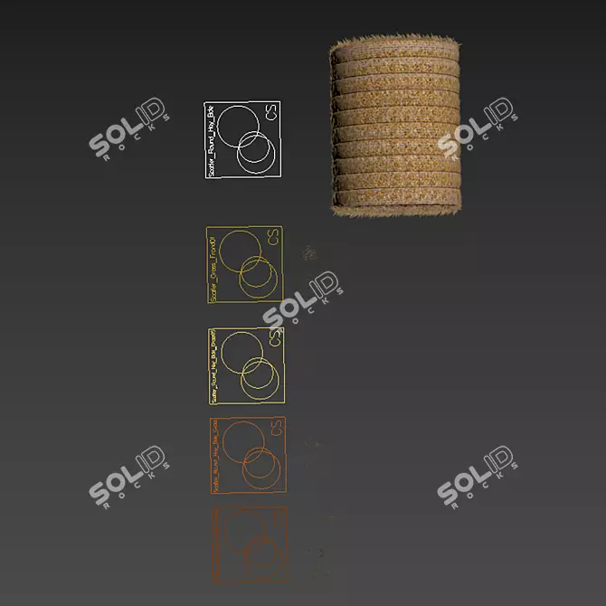 Premium Grass Hay Bale Models 3D model image 7