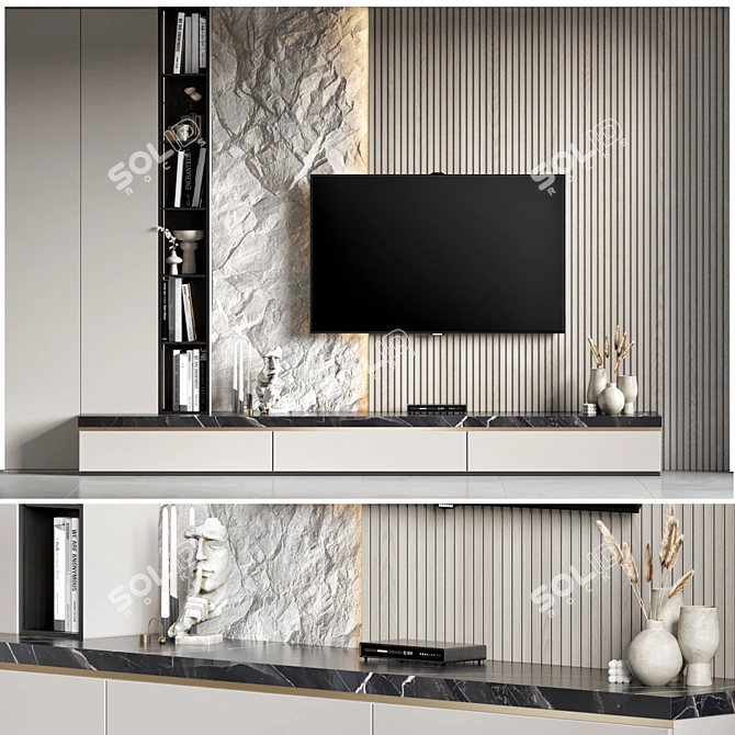 Modern TV Wall 40 Stand 3D model image 1