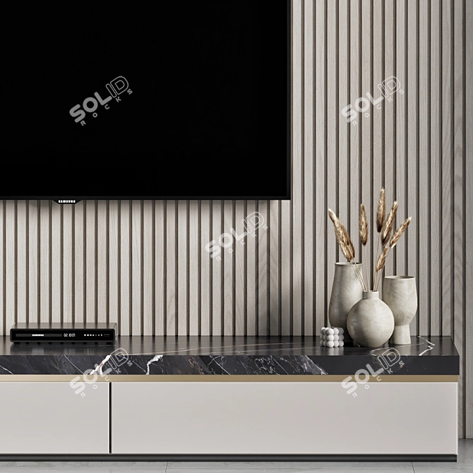 Modern TV Wall 40 Stand 3D model image 2