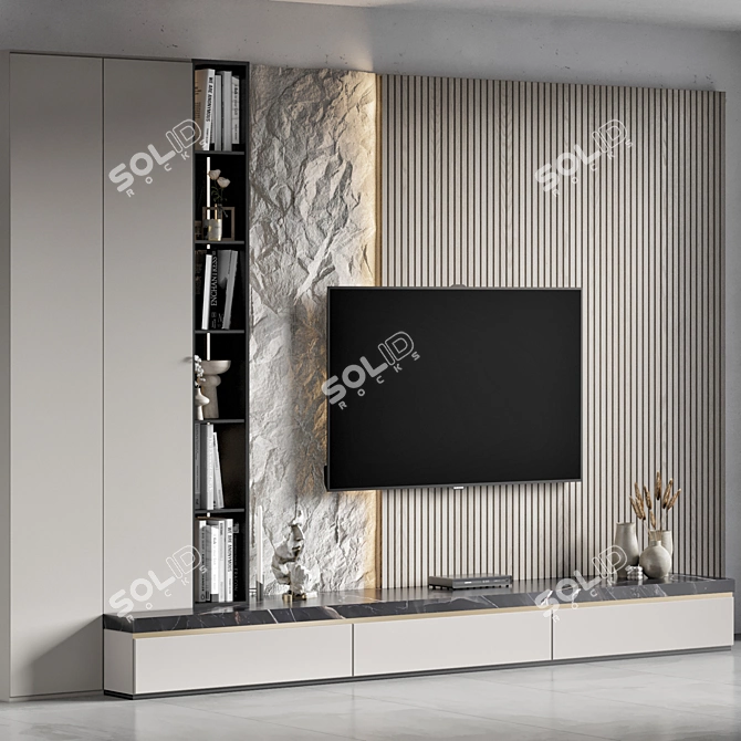 Modern TV Wall 40 Stand 3D model image 3