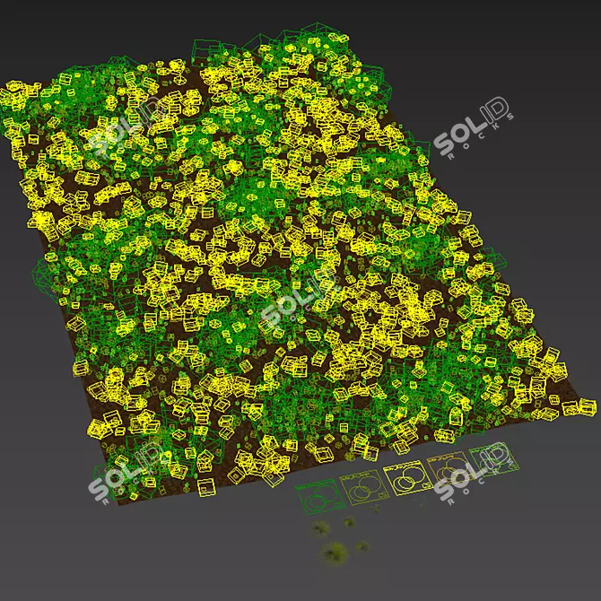 Golden Carex Grass 3D Models 3D model image 5