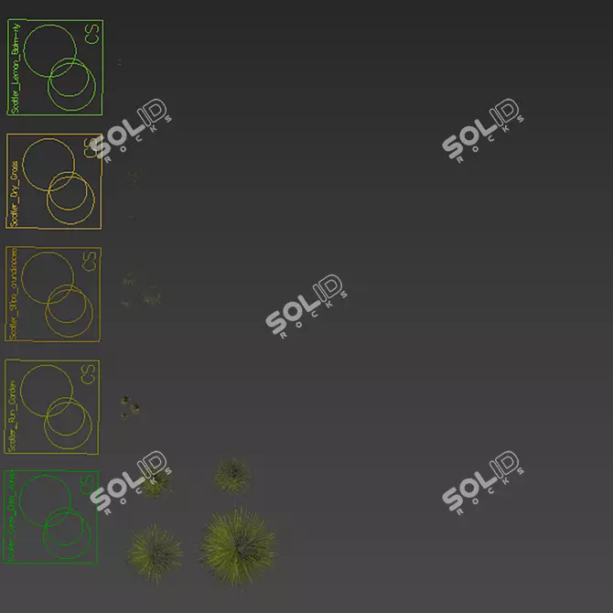 Golden Carex Grass 3D Models 3D model image 6