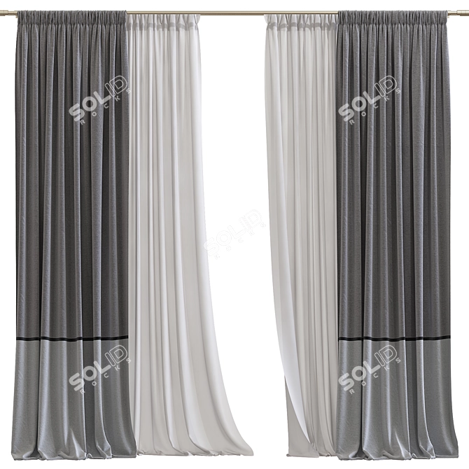  Geometric Design Curtain Mesh 3D model image 1