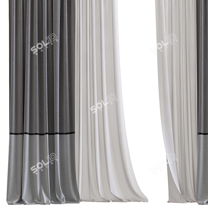  Geometric Design Curtain Mesh 3D model image 2