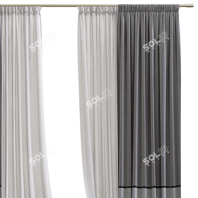  Geometric Design Curtain Mesh 3D model image 3