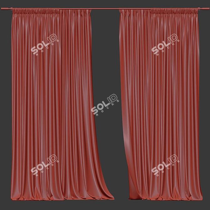  Geometric Design Curtain Mesh 3D model image 4