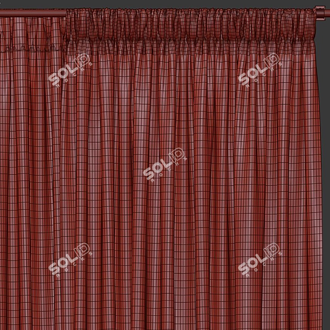  Geometric Design Curtain Mesh 3D model image 5