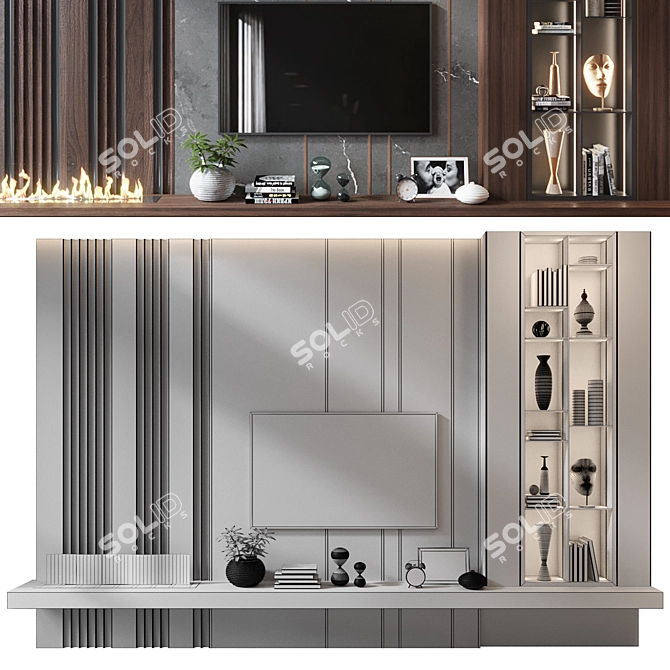 Modern TV Shelf YTR-111 3D model image 2