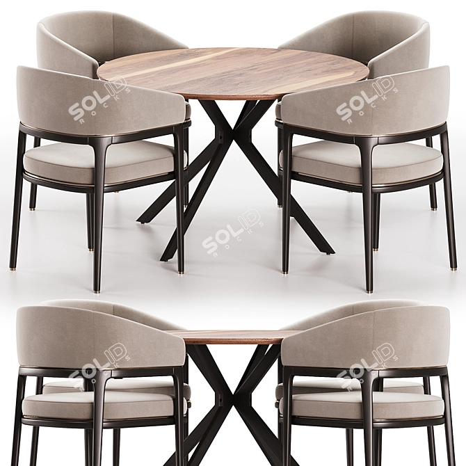 Modern Dining Set 61 Furniture 3D model image 1