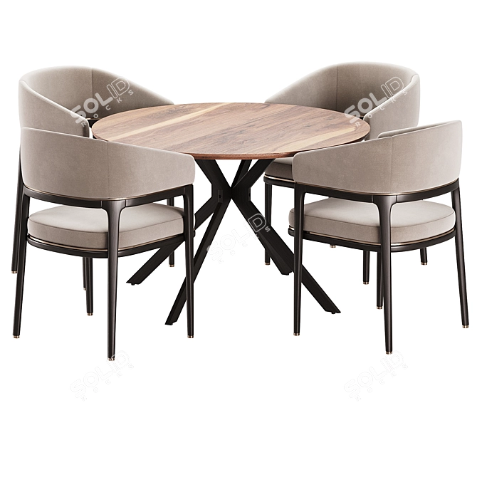 Modern Dining Set 61 Furniture 3D model image 2