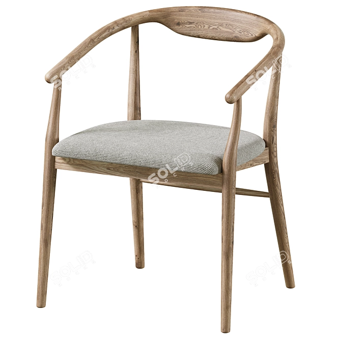 Turin Chair Gray Cognac 3D model image 3