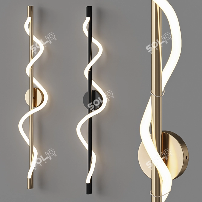 Curved LED Wall Sconce-Lampatron 3D model image 1