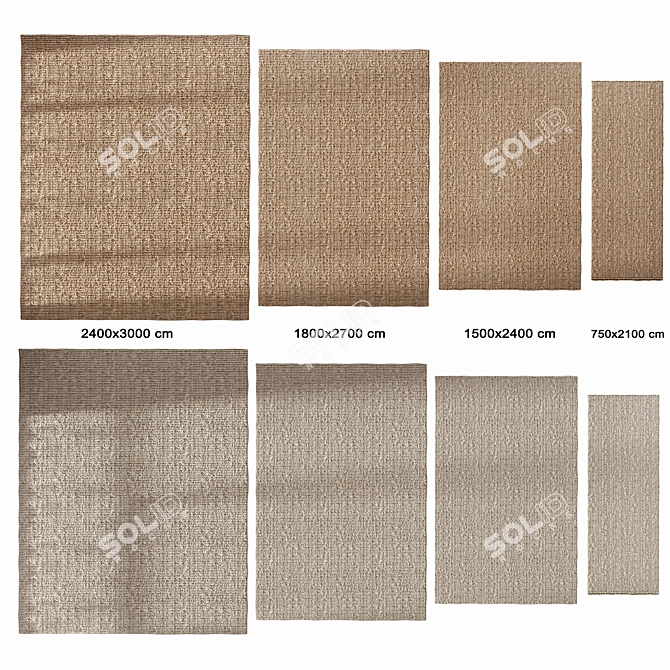 Jute Boucle Displacement Rug 3D model image 2