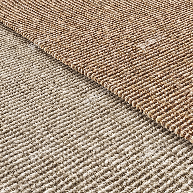 Jute Boucle Displacement Rug 3D model image 3
