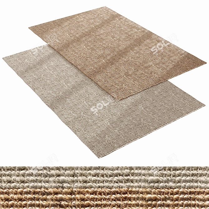Jute Boucle Displacement Rug 3D model image 4