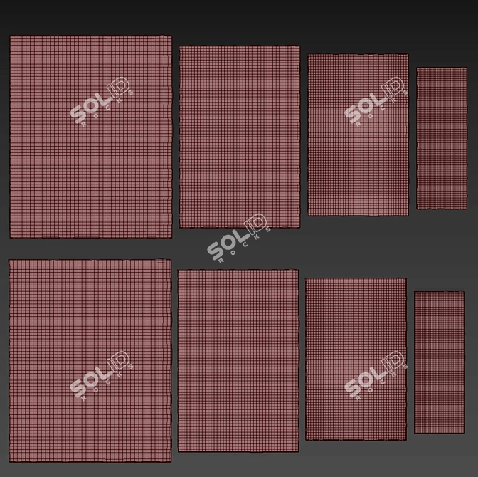 Jute Boucle Displacement Rug 3D model image 8