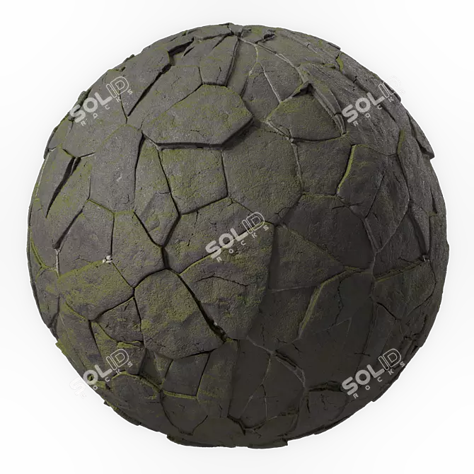 Brush Rock Stone Pavement Texture 3D model image 5