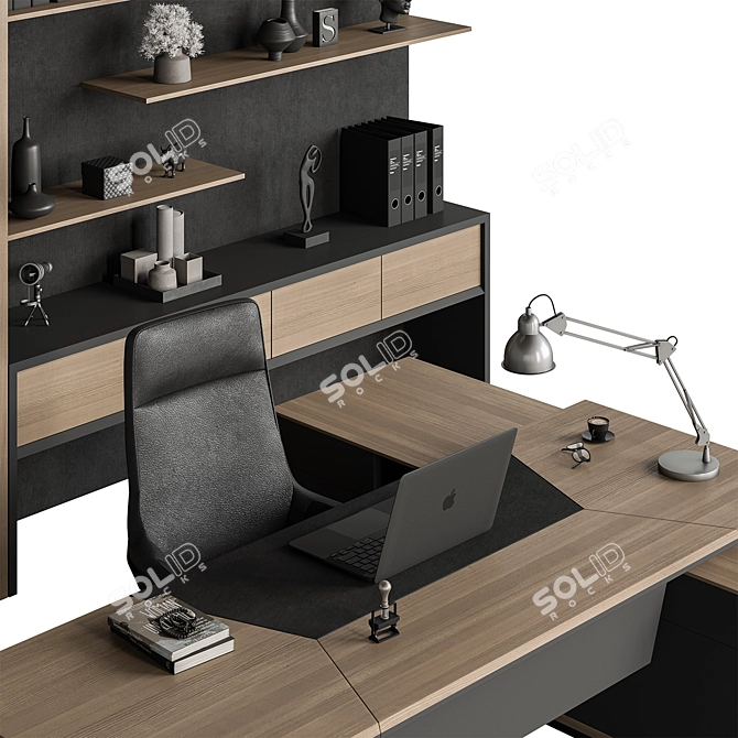 Executive Boss Desk 513 3D model image 4