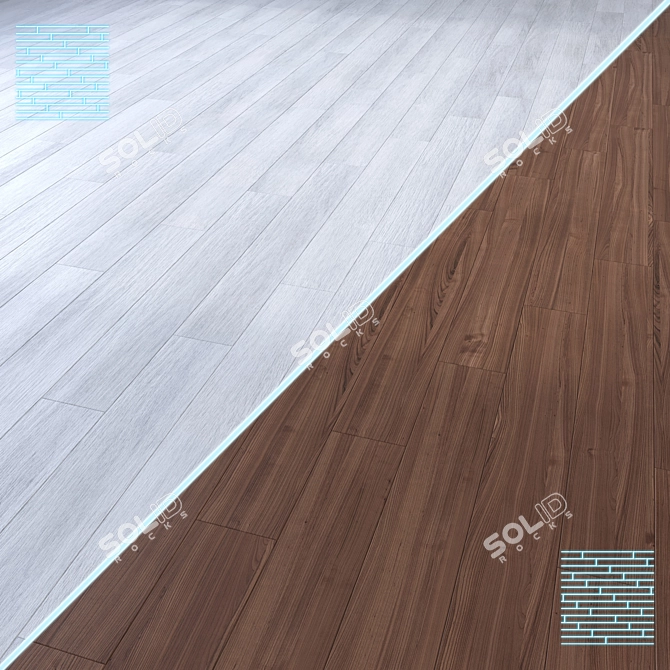 Laminat Wood Flooring 3D Model 3D model image 1