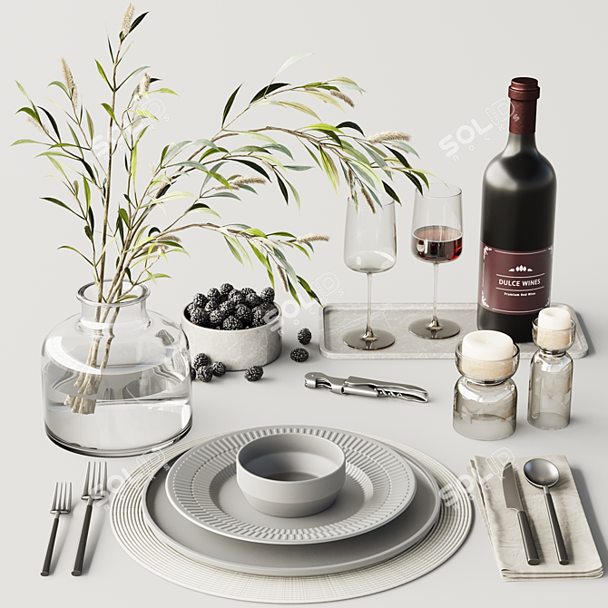 Minimalist Tableware Set 2018 3D model image 1