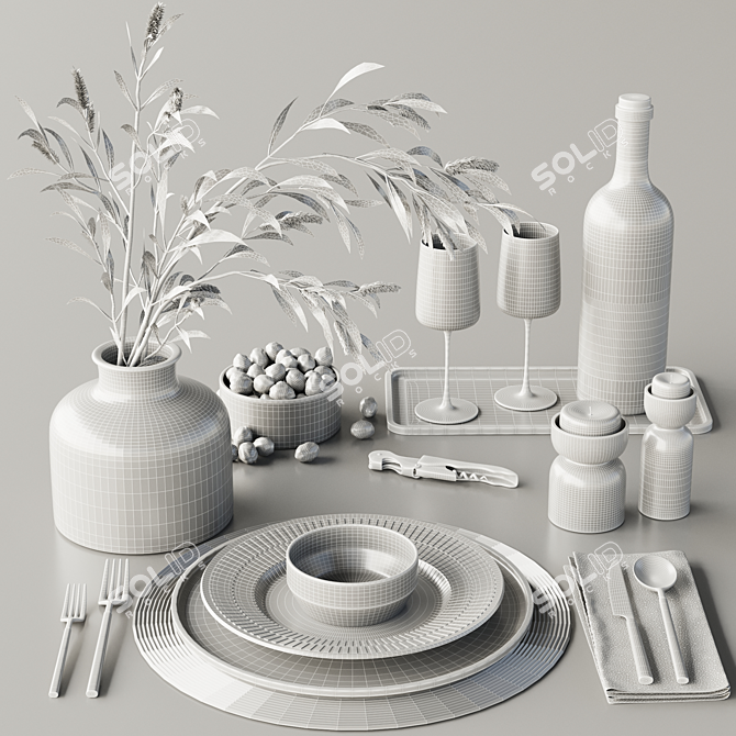 Minimalist Tableware Set 2018 3D model image 4