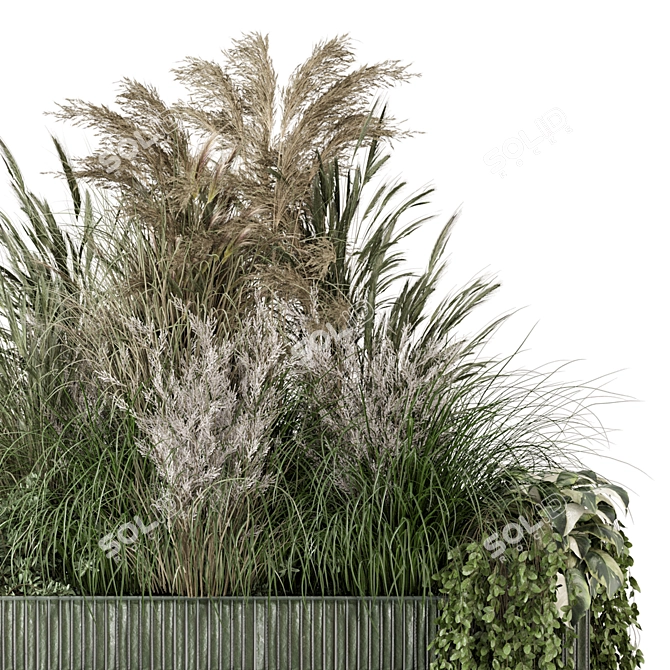 Green Glazed Tile Outdoor Plants 3D model image 4