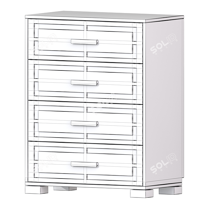 Classic Style High Chest of Drawers 3D model image 2