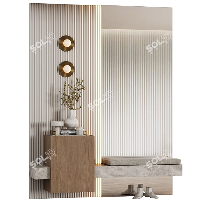 Modular Entryway in Modern Minimalist Style 08 3D model image 1