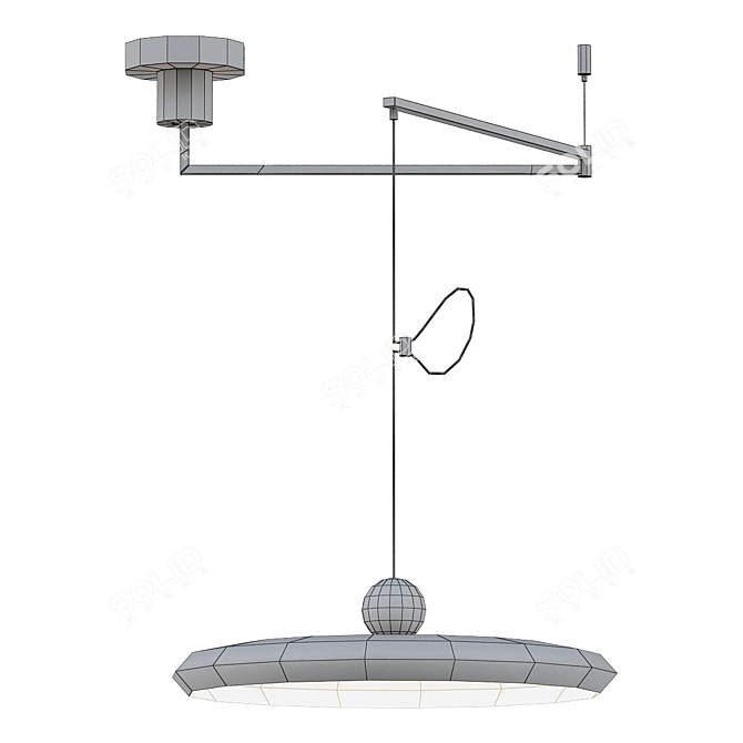 Sleek Design Pendant Light 3D model image 3