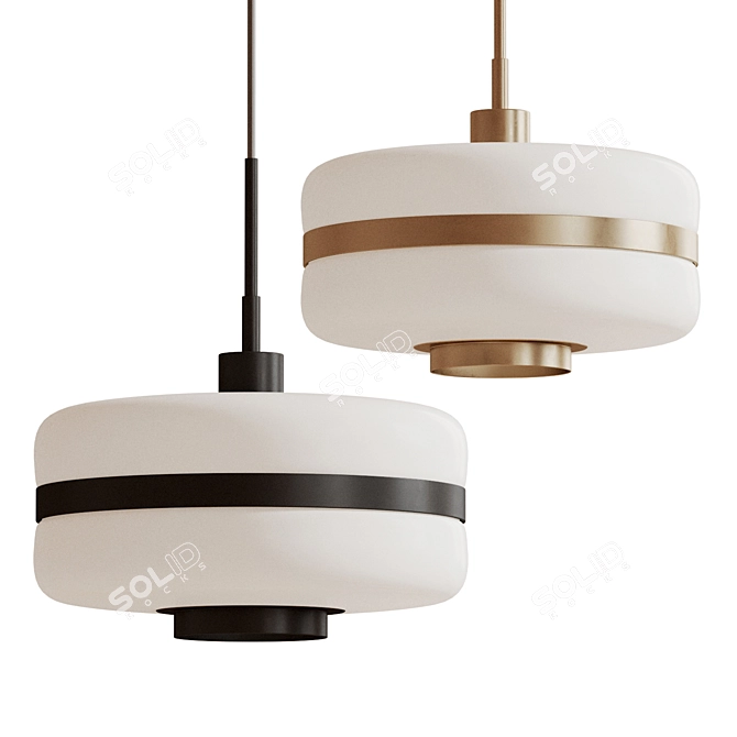 Elegant Clas Metal Glass Lamp 3D model image 1