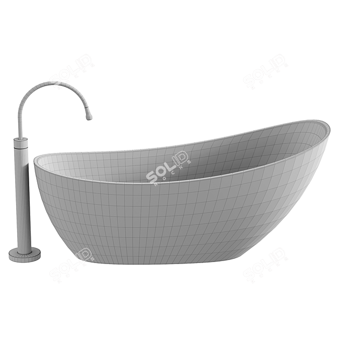 Luxury Marina Bathtub - White 3D model image 4