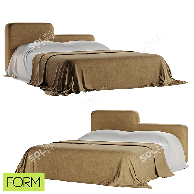 Modern Bed Model for 3Ds Max 3D model image 1
