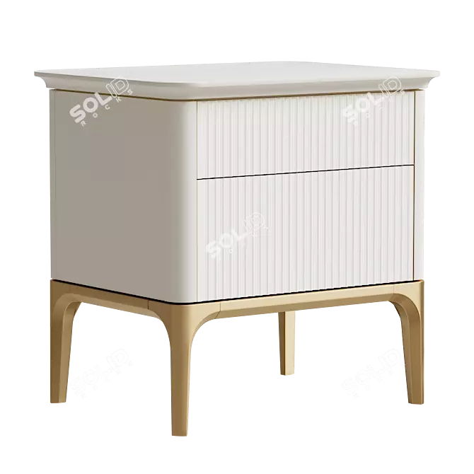 Primo Gold Bedside Table 3D model image 1