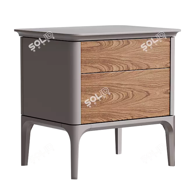 Bosco Bedside Table in Walnut 3D model image 1