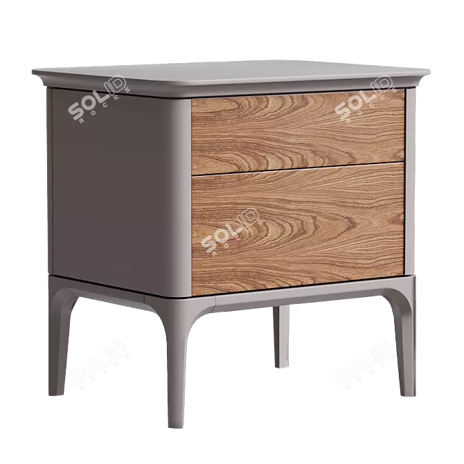 Bosco Bedside Table in Walnut 3D model image 3