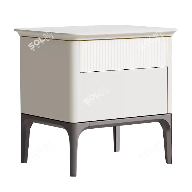 Primo Bedside Table in Beige 3D model image 1