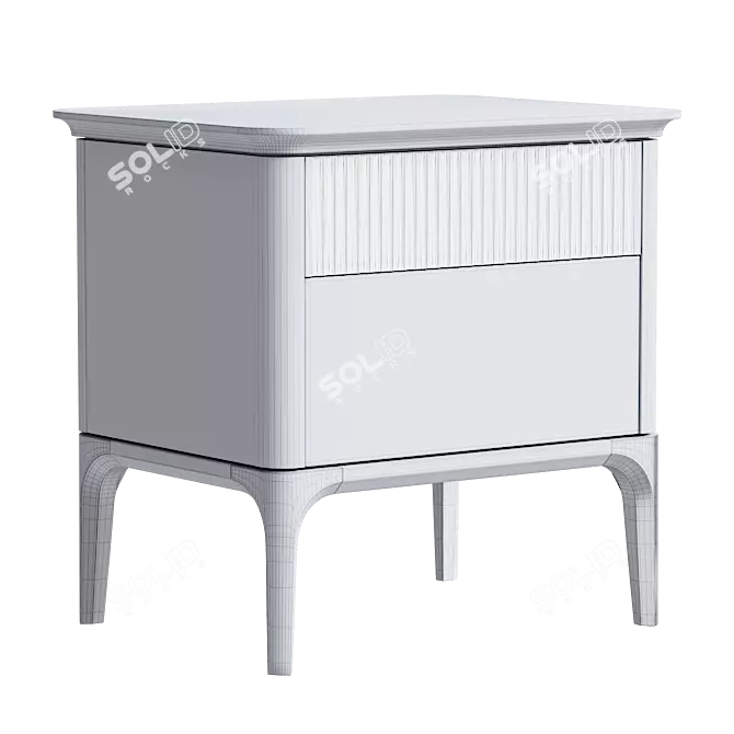 Primo Bedside Table in Beige 3D model image 2