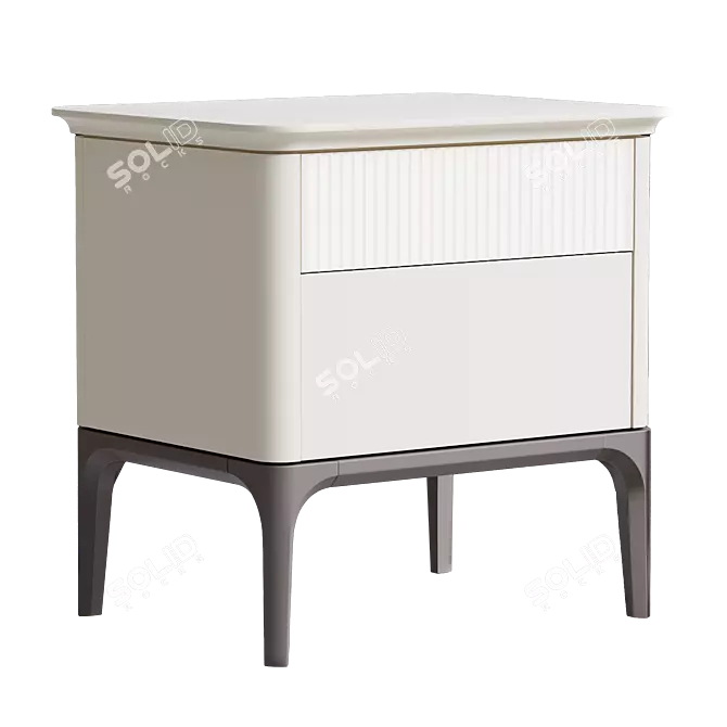 Primo Bedside Table in Beige 3D model image 3