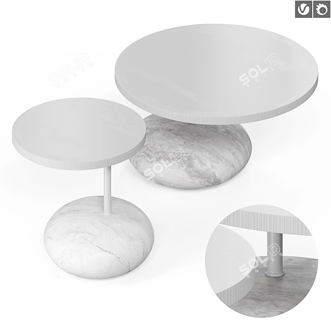 Modern Kreoo Pave Drink Table 3D model image 1