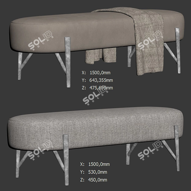 Vittorio Bench: Giuseppe Nicoletti Design 3D model image 6