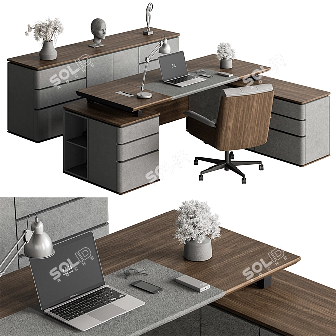 Executive Desk - Modern Office Furniture 3D model image 1