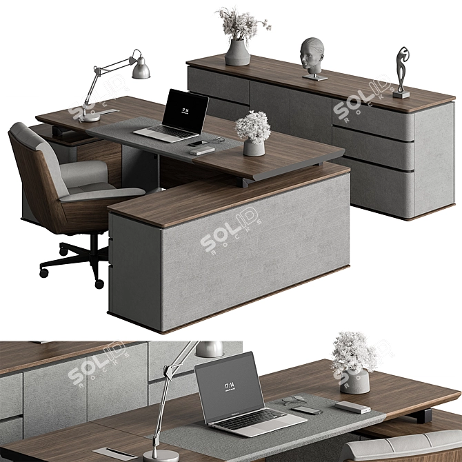 Executive Desk - Modern Office Furniture 3D model image 2