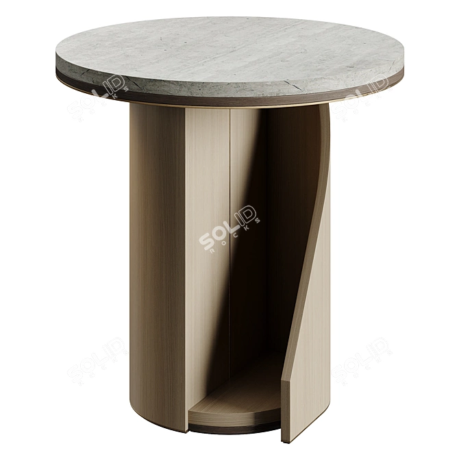 Beige and Light Veneer Side Table 3D model image 4