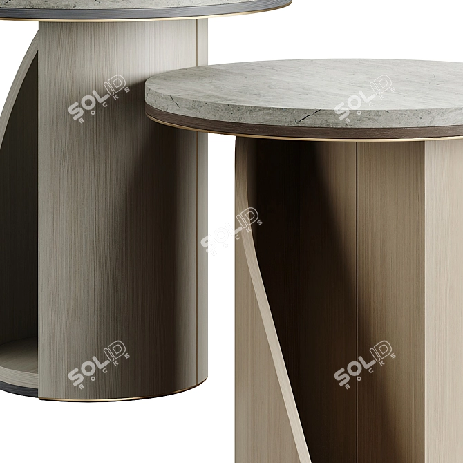 Beige and Light Veneer Side Table 3D model image 5