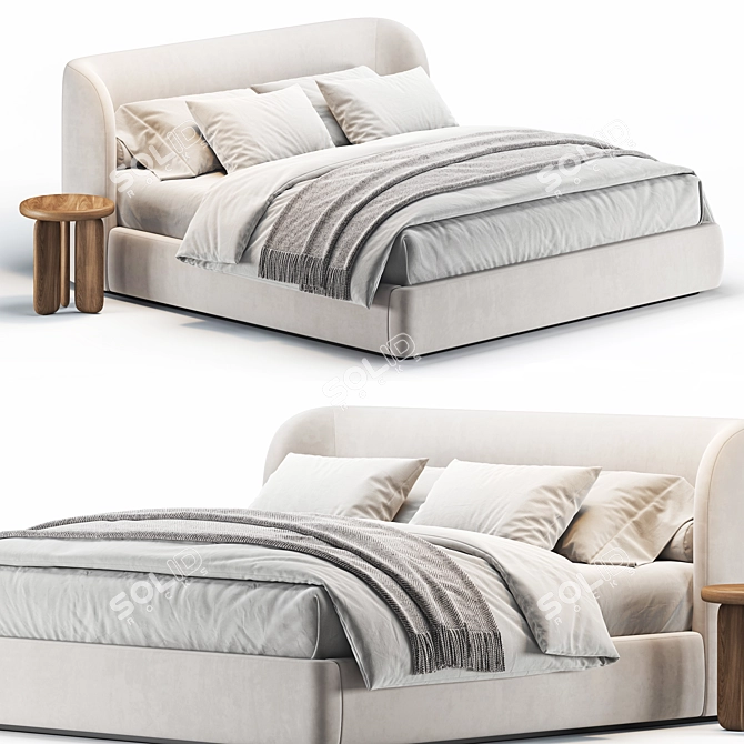 Sleek Copenhagen Bed with Vray 3D model image 1